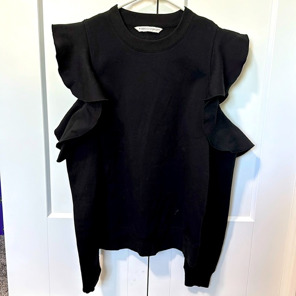 Rebecca Minkoff Ruffle Cutout Sweatshirt - Picture 1 of 4